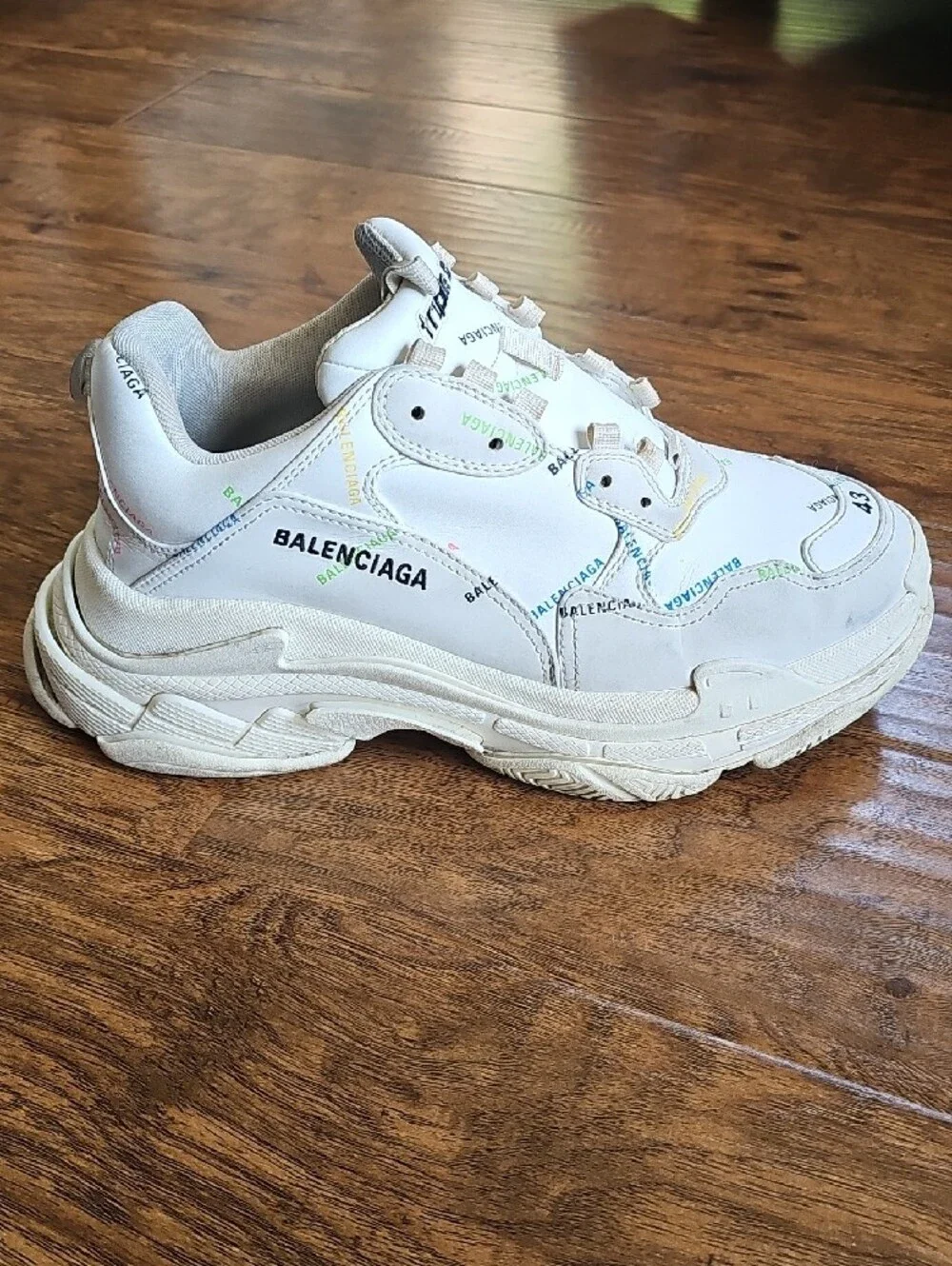 Balenciaga Triple S Sneaker 'Allover Logo - White Multi - Size 43  10US